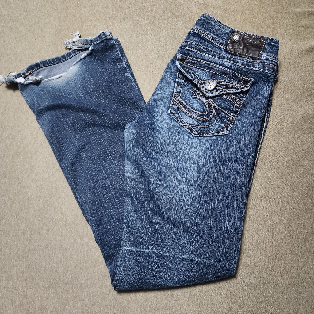 Silver Suki Surplus Flare Jeans 28x32